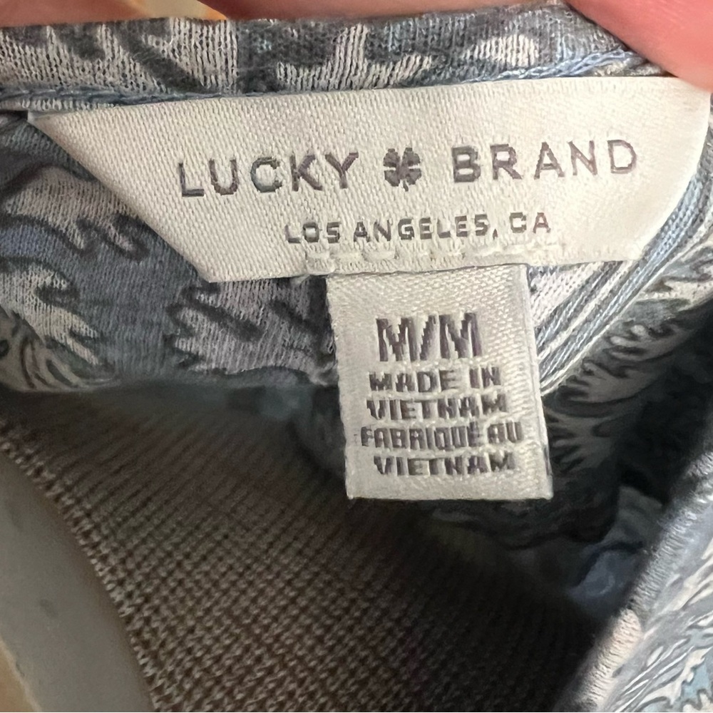 Lucky Brand Floral Keyhole Peasant Top – Size M - Picture 2 of 7